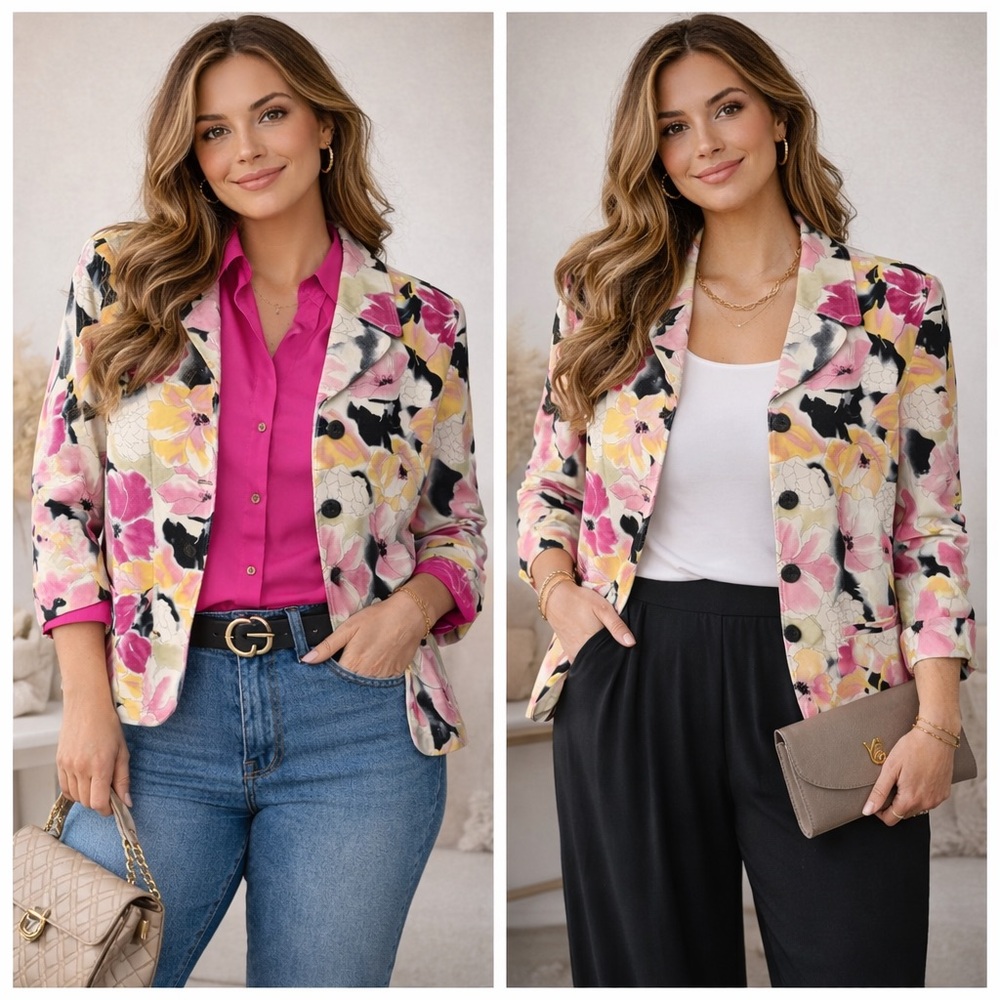 Laura Scott Women's Floral Blazer